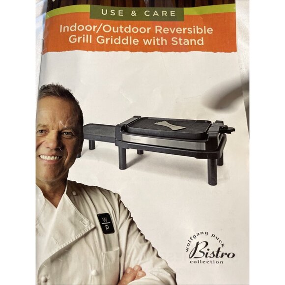 Wolfgang Puck Indoor/outdoor Reversible Grill Griddle With Stand New No Box - Picture 4 of 11
